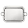 Bandeja de acero inoxidable rectangular para servir - asa "Anillo" 40x25x3 cm