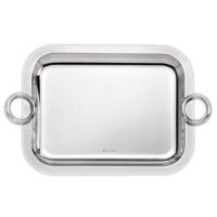 Bandeja de acero inoxidable rectangular para servir - asa "Anillo" 40x25x3 cm