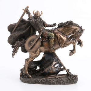 Guerrero Vikingo a Caballo 27cm