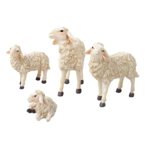 027-490656 Ovejas para pesebre 10cm 4 piezas Santini