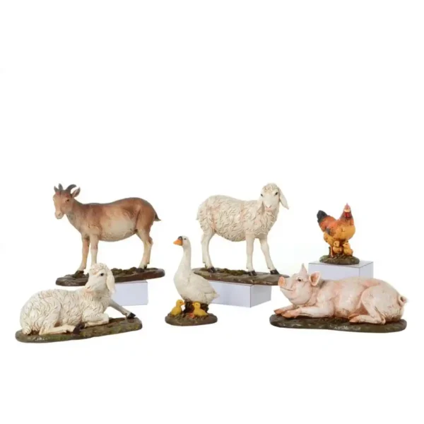 061-499354 Animales para pesebre 6 piezas 20cm Santini