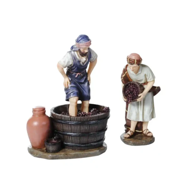 Aldeanos para pesebre el viñedo 2 piezas 11x8x15cm Santini