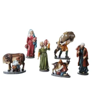 Aldeanos para pesebre El Ordeño 25cm 6 piezas Santini
