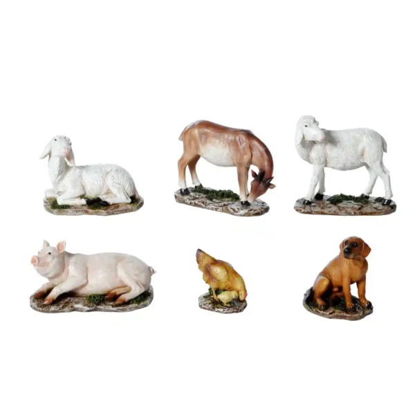 062-490054 Animales para pesebre 6pz 12cm Santini