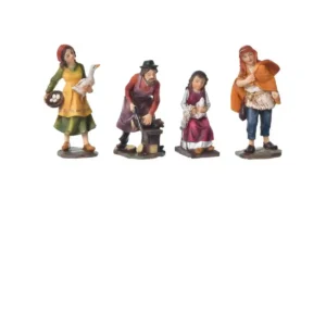 Aldeanos para pesebre Oficios 4 pz 9cm