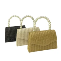 Bolso cartera fiesta de niña con asa de perlas