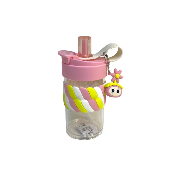 Vaso botilito con tapa adorno culebrita de niña