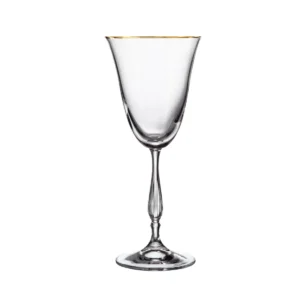 Copas vino Fregata 250ml set x 6pz Borde dorado