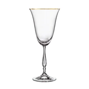 Copas vino Fregata 350ml set x 6 pz Borde dorado