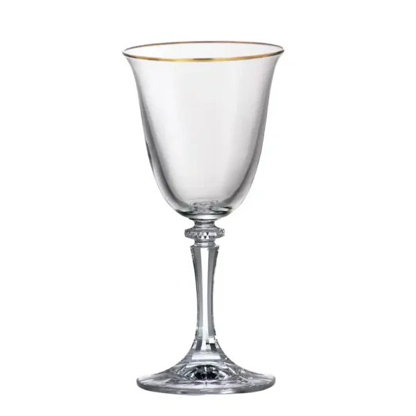 Copas de vino x 6pz Branta 250ml Borde dorado