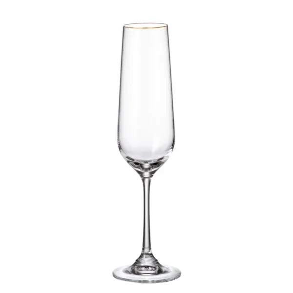 Copas flauta champagne x 6pz Strix 200ml Borde dorado