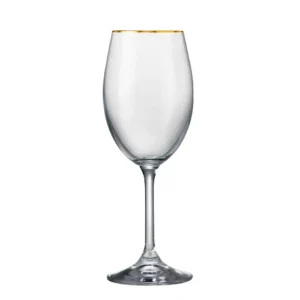 Copas de vino x 6pz Sylvia 250ml |Borde dorado