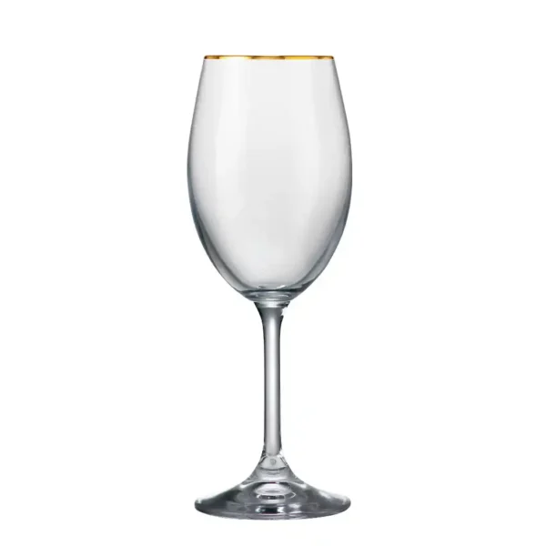Copas de vino x 6pz  Sylvia 250ml |Borde dorado