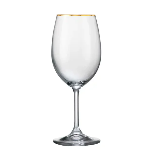 Copas de vino x 6pz  Sylvia 450ml |Borde dorado
