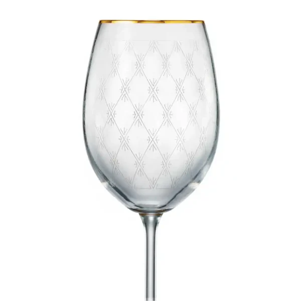 Copas de vino x 6pz  Sylvia 250ml| Borde dorado|Honeycomb