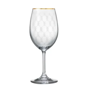Copas de vino x 6pz Sylvia 250ml| Borde dorado|Honeycomb