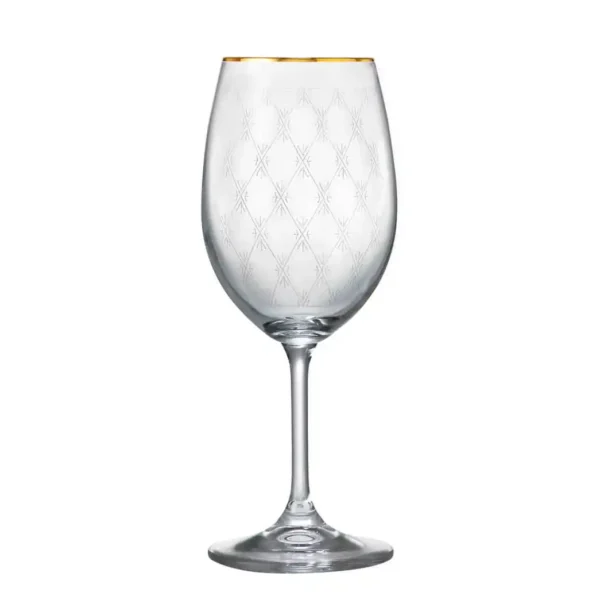 Copas de vino x 6pz  Sylvia 350ml Borde dorado|Honeycomb