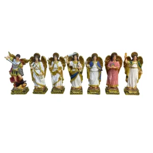 Corte celestial de arcángeles 7pz 13cm