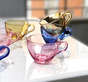 Pocillos vidrio color LIVING HOME 190ml set x 6 pc