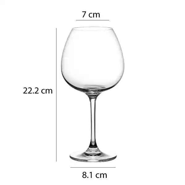 Copas vino tinto de cristal 660ml 22,3oz set x 2pz