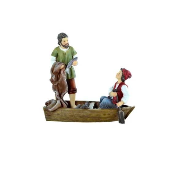 064-492024 Pescadores En Bote 16.5*7*16cm