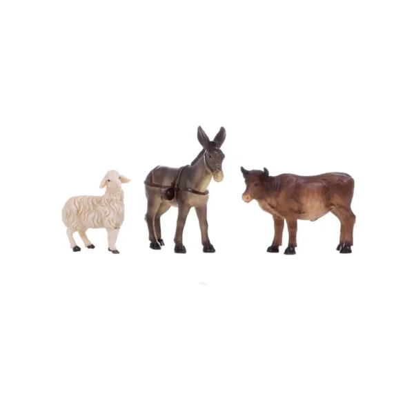 065-490160 Animales Burro-Buey-Oveja 3pz 9cm