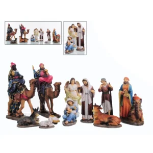 Pesebre Maria Sentada Reyes A Camello 11pz 15cm