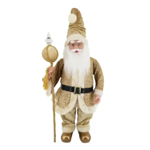 Papá Noel Dorado con Cetro 71cm Santini