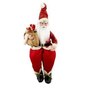 Papá Noel Sentado Rojo - Bolsa Regalos 66cm Santini
