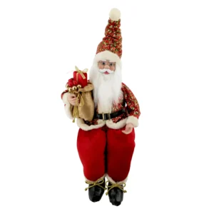 Papá Noel Sentado Rojo - Bolsa Regalos 66cm  Santini